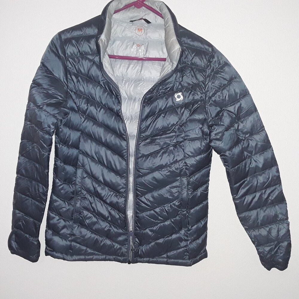 Doite Heritage ladies medium dark steel blue very lightweight puffer jacket